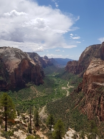 View from Angels Landing in Zion National Park 