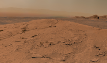 View from atop Mt Mercou on Mars taken by Curiosity
