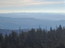 View from Clingmans Dome Smoky Mountain National Park 