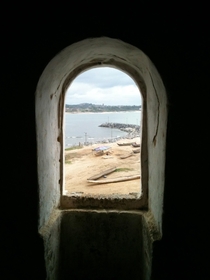 View from Elmina Castle an abandoned Portuguese fort in Ghana open for tourism abandoned as Governmental post Picture I took in 