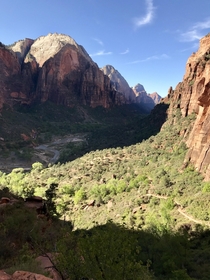 View from half way up the Angels landing hike in Zion 