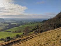 View from Haresfield Beacon near Stroud in the Cotswolds UK 
