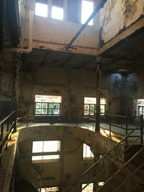 View from inside an abandoned power plant