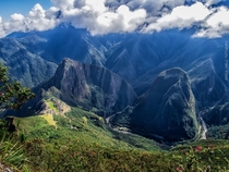 View from Machu Picchu Mountain Peru 