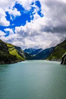 View from Mauvoisin Dam in Switzerland 