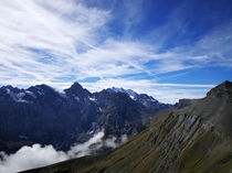 View from Schilthorn summit Switzerland 