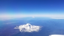 View from the airplane window leaving Seattle today  x