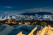View from the old city walls in Seoul Republic of Korea