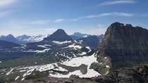 View from the summit of Mt Oberlin in Glacier National Park MT USA 
