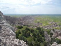 View from the top of a butte in Badlands National Park SD 