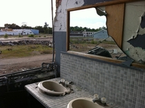 View from the womens bathroom of the nearly demolished Checker Taxi factory in Kalamazoo MI
