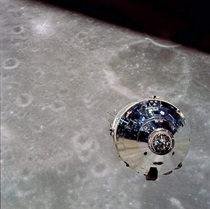 View of Apollo  Command and Service Module from the Lunar Module  