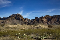 View of Chisos Basin in Big Bend National Park Texas 