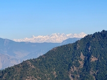 View of Himalayas from Mussoorie Gun Hill Uttarakhand India 