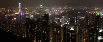View of Hong Kong from Victoria Peak at night 
