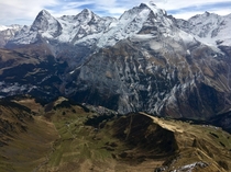 View of Jungfrau summit m from Birg cable car stop m - Bernese Alps Switzerland x