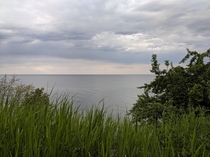 View of Lake Michigan From The Back of a Hydroponics Farm near Sheboygan Wisconsin x OC