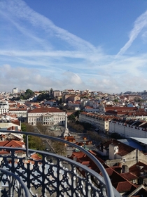 View of Lisbon from the Elevador de Santa Justa  Lisbon Elevator Tower