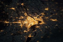 View of Montreal from space at night 