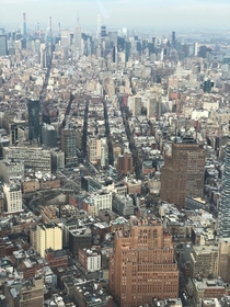 View of NYC from top story of One World Trade Center