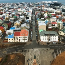 View of Reykjavik from the Hallgrimskirkja church