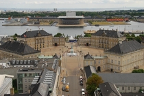 View of the Amalienborg Palace and the Copenhagen Opera House Copenhagen Denmark 
