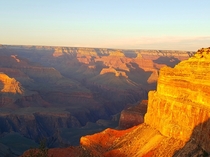 View of the Grand Canyon just before sunset 