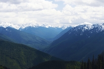 View of the Olympic Mountains from Hurricane Ridge Washington 