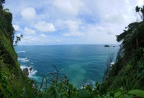 View of the Pacific Ocean from the jungle of Manuel Antonio National Park Costa Rica 