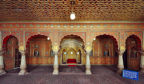View of the private audience hall in Anup Mahal at Junagarh Fort INDIA dating back to 