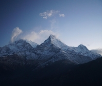 View on the Annapurna summit the th tallest mountain in the world Nepal