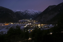 View over Nasserreith Austria at night 