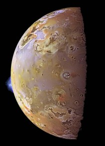 Volcanos on Io moon of Jupiter 