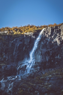 Volefossen Waterfall Briksdalbre Norway 