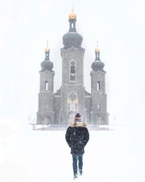 Walking up to this abandoned church during a snow storm Note It is actually abandoned garycphoto