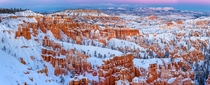 Was tremendously lucky to snap a sunset post blizzard at Bryce Canyon National Park Utah 