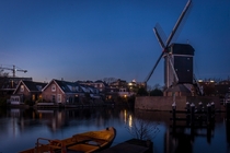 Water and Windmills in Leiden Netherlands 