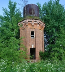water tower of XIX century country estate of Sherbakovi Aleshkino Stupino region Russia 