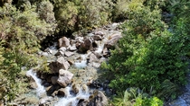 Waterfall and stream in Arthurs Pass New Zealand x OC