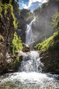 Waterfall  Hinterstein  Allguer Alpen  Bavaria  Germany 