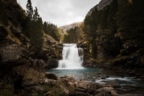 Waterfall in Pyrenees Spain   x