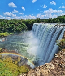 Waterfall in salto belo brazil 