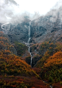Waterfall near Flam Norway  x