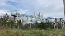 Waterslide abandoned in a beach town along Cape Hatteras NS