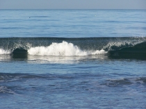 Wave curling and breaking at Del Mar California 