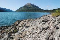 Wave-like rock formation Kenai Peninsula Alaska  x