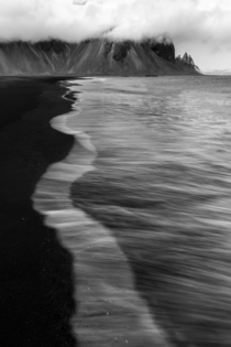 Waves Leading into Vestrahorn Iceland 