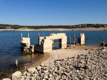 We found this abandoned s house that has been submerged in Lake Travis Texas which has been draining recently 