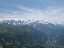 We had to walk  hours climbing  km height but got the best panorama we ever seen Mont blanc France 