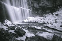 Websters Falls near Hamilton Ontario Canada in the midst of a very mild Winter 